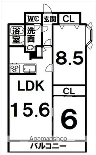 大通南8マンション【5階】の間取り